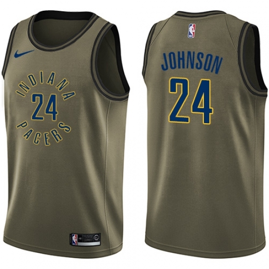 Youth Nike Indiana Pacers 24 Alize Johnson Swingman Green Salute to Service NBA Jersey
