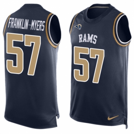 Men's Nike Los Angeles Rams 57 John Franklin-Myers Limited Navy Blue Player Name & Number Tank Top NFL Jersey