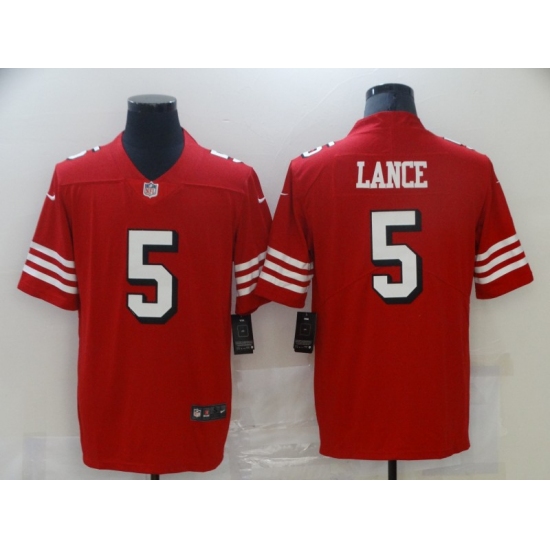 Men's San Francisco 49ers 5 Trey Lance Red Nike Scarlet Player Limited Jersey