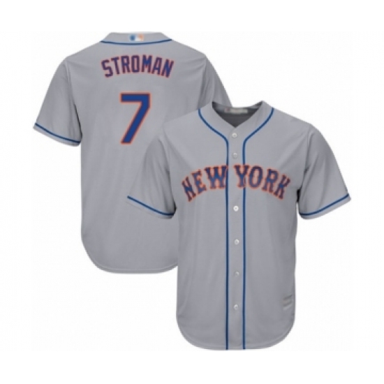 Men's New York Mets 7 Marcus Stroman Replica Grey Road Cool Base Baseball Jersey