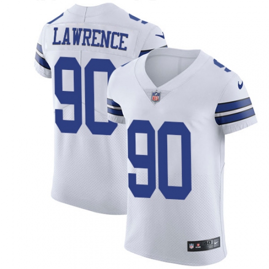 Men's Nike Dallas Cowboys 90 Demarcus Lawrence Elite White NFL Jersey