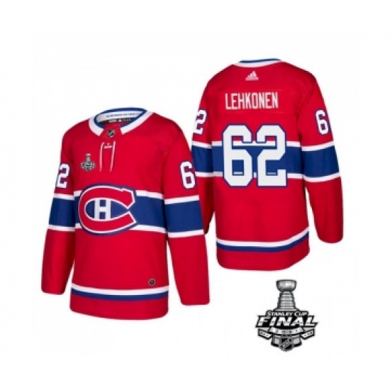 Men's Adidas Canadiens 62 Artturi Lehkonen Red Road Authentic 2021 Stanley Cup Jersey