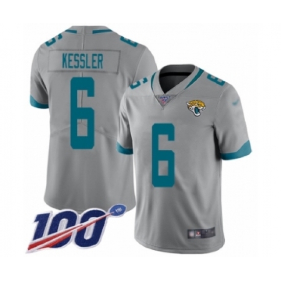 Men's Jacksonville Jaguars 6 Cody Kessler Silver Inverted Legend Limited 100th Season Football Jersey