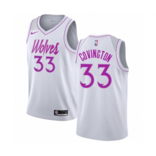 Youth Nike Minnesota Timberwolves 33 Robert Covington White Swingman Jersey - Earned Edition