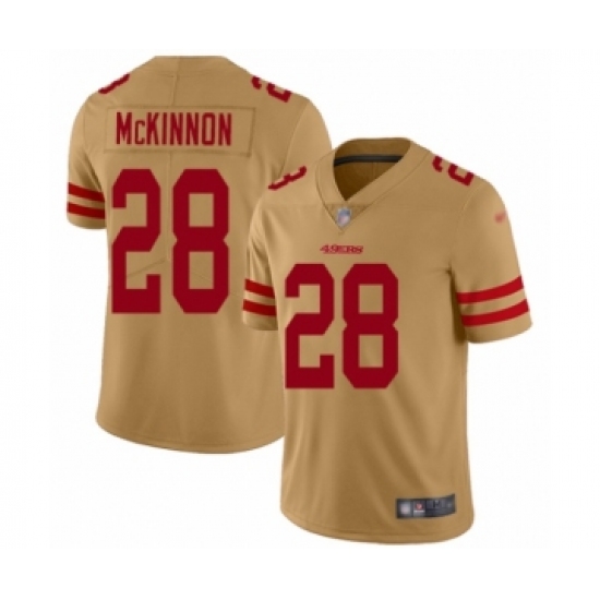 Youth San Francisco 49ers 28 Jerick McKinnon Limited Gold Inverted Legend Football Jersey