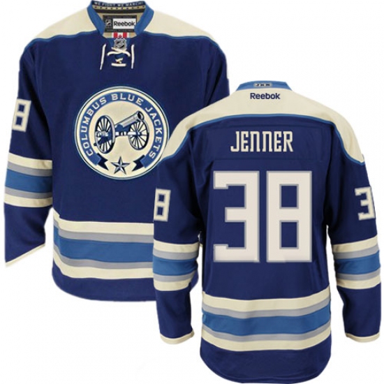 Youth Reebok Columbus Blue Jackets 38 Boone Jenner Premier Navy Blue Third NHL Jersey