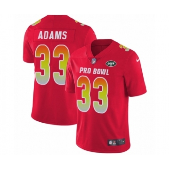 Men's Nike New York Jets 33 Jamal Adams Limited Red AFC 2019 Pro Bowl NFL Jersey