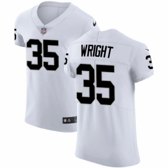 Men's Nike Oakland Raiders 35 Shareece Wright White Vapor Untouchable Elite Player NFL Jersey