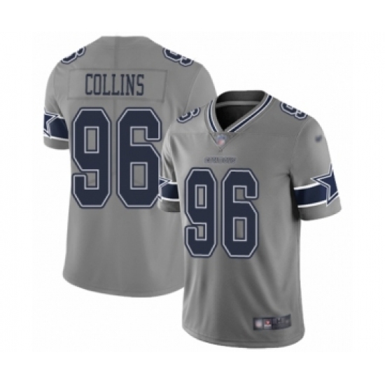 Men's Dallas Cowboys 96 Maliek Collins Limited Gray Inverted Legend Football Jersey