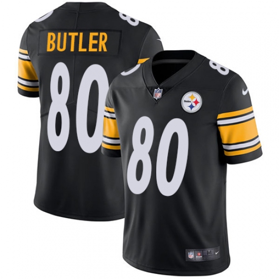Men's Nike Pittsburgh Steelers 80 Jack Butler Black Team Color Vapor Untouchable Limited Player NFL Jersey