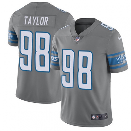 Youth Nike Detroit Lions 98 Devin Taylor Limited Steel Rush NFL Jersey
