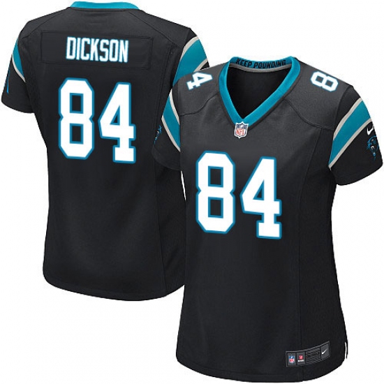 Women's Nike Carolina Panthers 84 Ed Dickson Game Black Team Color NFL Jersey