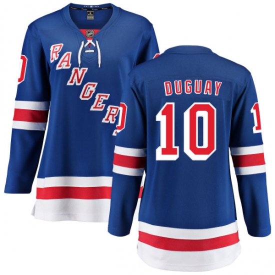 Women's New York Rangers 10 Ron Duguay Fanatics Branded Royal Blue Home Breakaway NHL Jersey