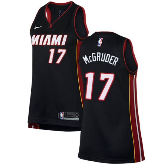 Men's Nike Miami Heat 17 Rodney McGruder Swingman Black NBA Jersey - Icon Edition