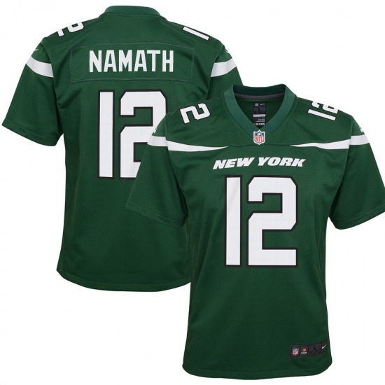 Youth New York Jets 12 Joe Namath NikeRetired Player Game Jersey - Green