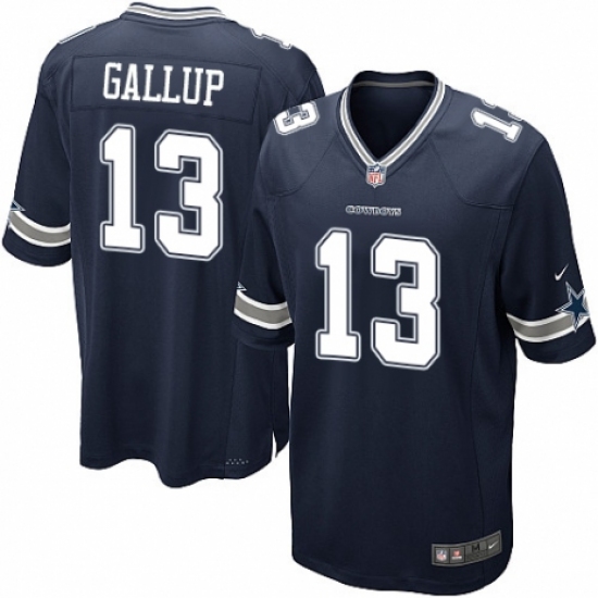 Men's Nike Dallas Cowboys 13 Michael Gallup Game Navy Blue Team Color NFL Jersey