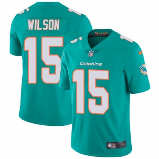 Men's Nike Miami Dolphins 15 Albert Wilson Aqua Green Team Color Vapor Untouchable Limited Player NFL Jersey