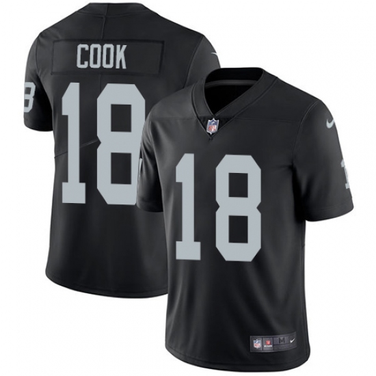 Youth Nike Oakland Raiders 18 Connor Cook Black Team Color Vapor Untouchable Limited Player NFL Jersey