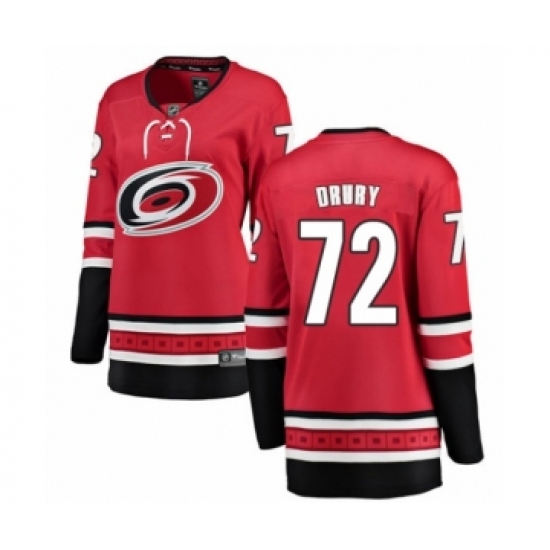 Women's Carolina Hurricanes 72 Jack Drury Authentic Red Home Fanatics Branded Breakaway NHL Jersey