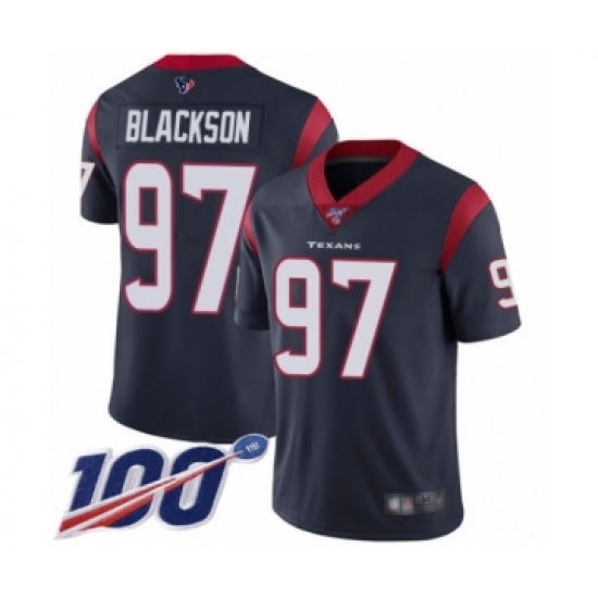 Youth Houston Texans 97 Angelo Blackson Navy Blue Team Color Vapor Untouchable Limited Player 100th Season Football Jersey