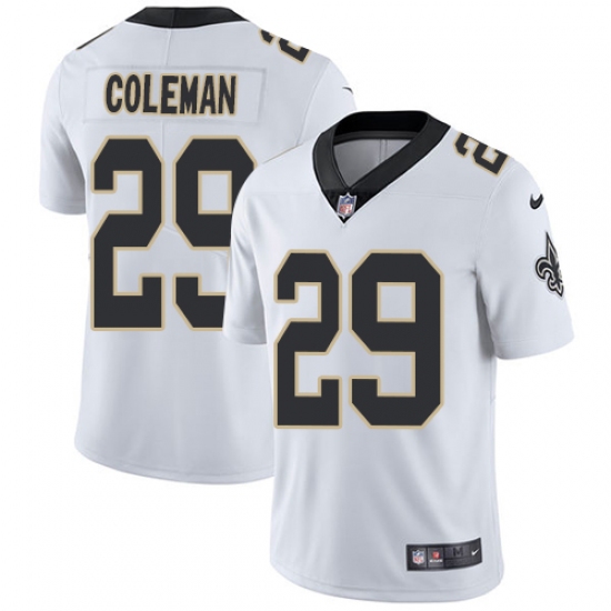 Men's Nike New Orleans Saints 29 Kurt Coleman White Vapor Untouchable Limited Player NFL Jersey