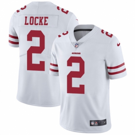 Youth Nike San Francisco 49ers 2 Jeff Locke White Vapor Untouchable Elite Player NFL Jersey