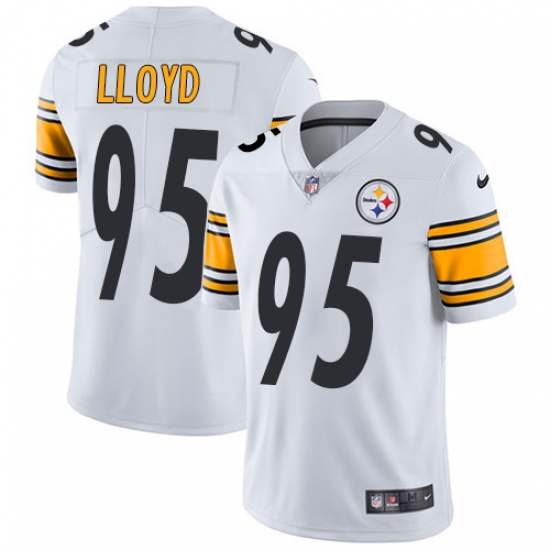 Men's Nike Pittsburgh Steelers 95 Greg Lloyd White Vapor Untouchable Limited Player NFL Jersey
