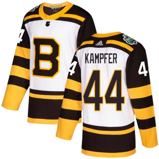 Youth Adidas Boston Bruins 44 Steven Kampfer Authentic White 2019 Winter Classic NHL Jersey