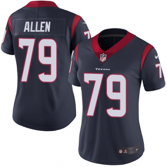 Women's Nike Houston Texans 79 Jeff Allen Limited Navy Blue Team Color Vapor Untouchable NFL Jersey