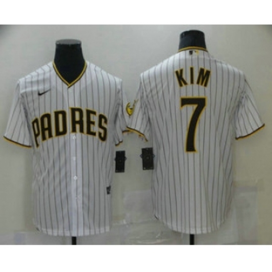 Women's San Diego Padres 7 Ha Seong Kim White Stitched MLB Cool Base Nike Jersey