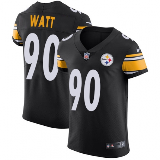 Men's Nike Pittsburgh Steelers 90 T. J. Watt Black Team Color Vapor Untouchable Elite Player NFL Jersey