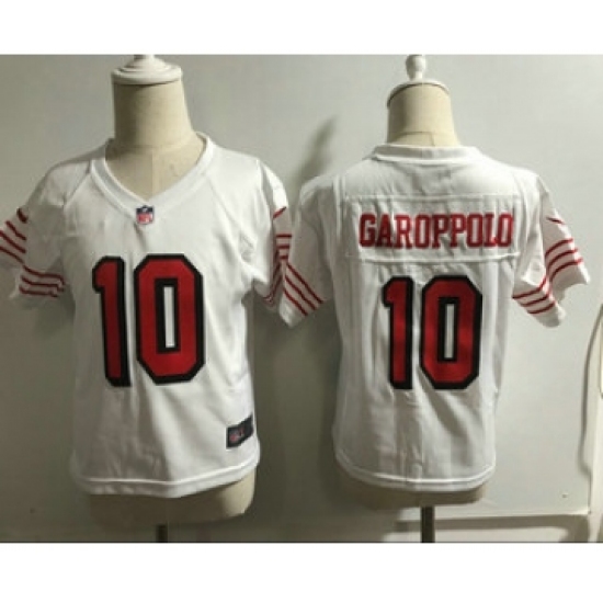 Toddler San Francisco 49ers 10 Jimmy Garoppolo White 2018 Color Rush Vapor Untouchable Limited Jersey
