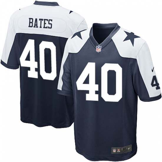 Men's Nike Dallas Cowboys 40 Bill Bates Game Navy Blue Throwback Alternate NFL Jersey