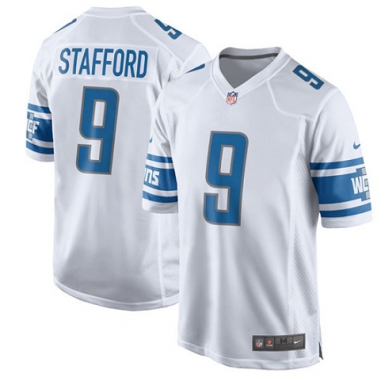 Men's Nike Detroit Lions 9 Matthew Stafford Game White NFL Jersey