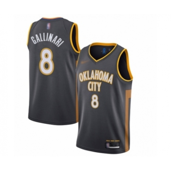 Women's Oklahoma City Thunder 8 Danilo Gallinari Swingman Charcoal Basketball Jersey - 2019 20 City Edition