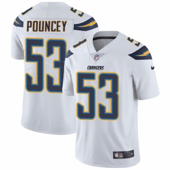 Men's Nike Los Angeles Chargers 53 Mike Pouncey White Vapor Untouchable Limited Player NFL Jersey