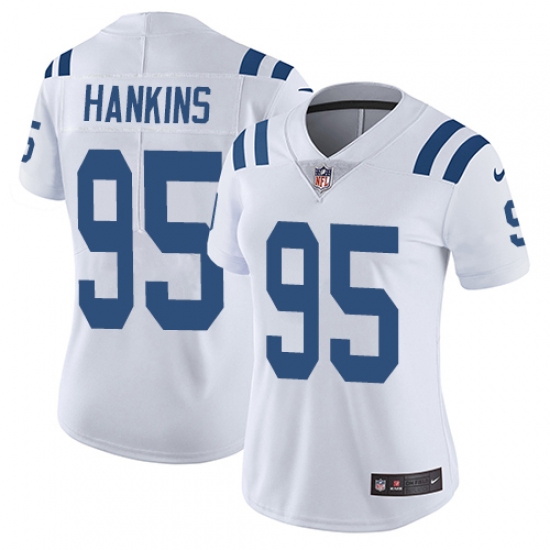 Women's Nike Indianapolis Colts 95 Johnathan Hankins White Vapor Untouchable Limited Player NFL Jersey
