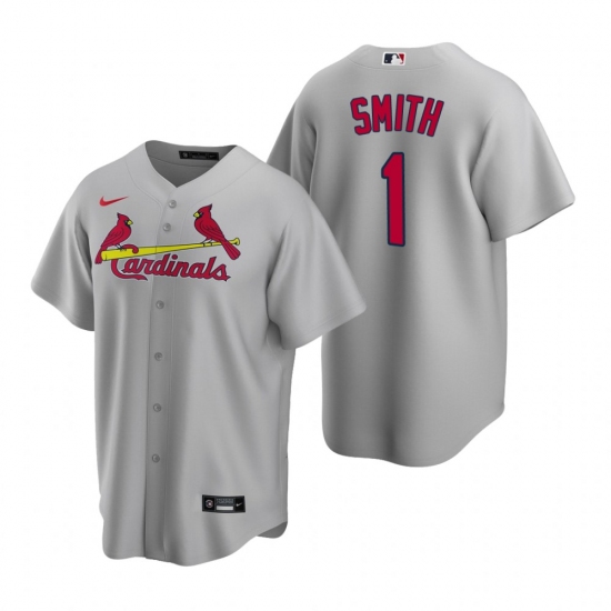 Men's Nike St. Louis Cardinals 1 Ozzie Smith Gray Road Stitched Baseball Jersey