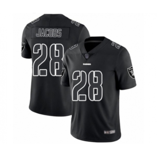 Men's Oakland Raiders 28 Josh Jacobs Black Impact Limited Football Jersey