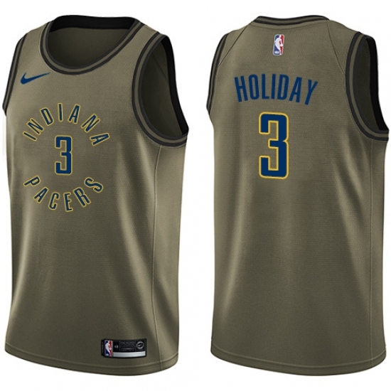Youth Nike Indiana Pacers 3 Aaron Holiday Swingman Green Salute to Service NBA Jersey