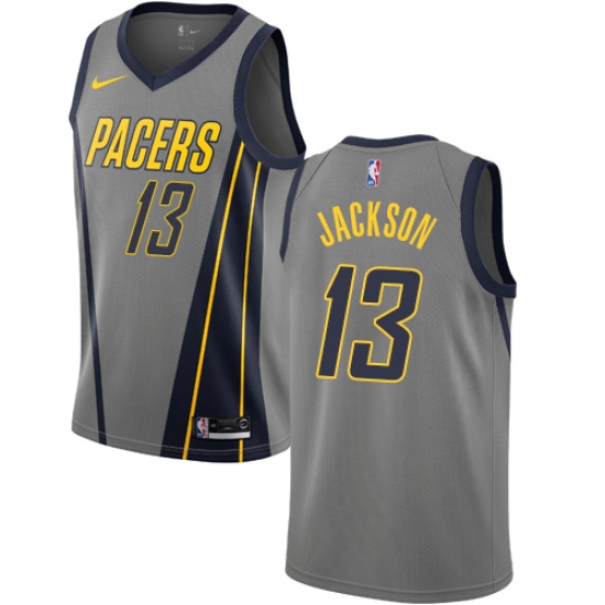 Men's Nike Indiana Pacers 13 Mark Jackson Swingman Gray NBA Jersey - City Edition
