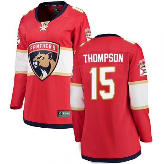 Women's Florida Panthers 15 Paul Thompson Authentic Red Home Fanatics Branded Breakaway NHL Jersey