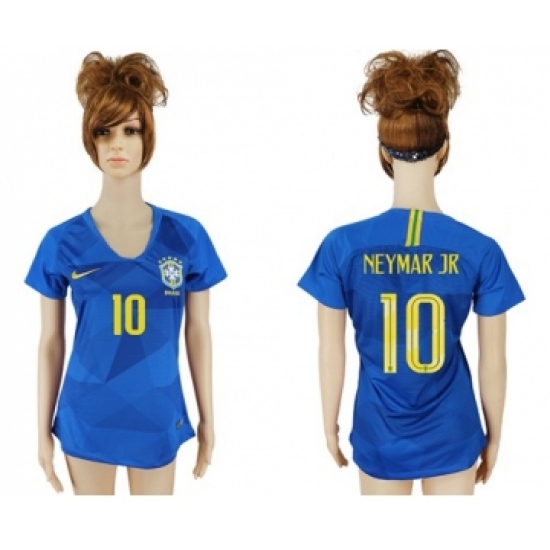 Women's Brazil 10 Neymar Jr Away Soccer Country Jersey