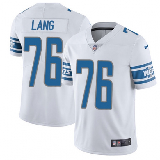 Youth Nike Detroit Lions 76 T.J. Lang Elite White NFL Jersey