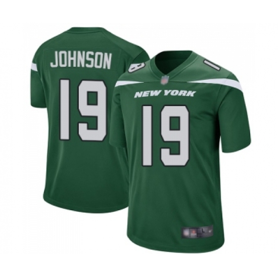 Men's New York Jets 19 Keyshawn Johnson Game Green Team Color Football Jersey