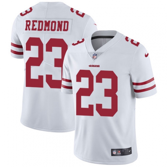 Men's Nike San Francisco 49ers 23 Will Redmond White Vapor Untouchable Limited Player NFL Jersey