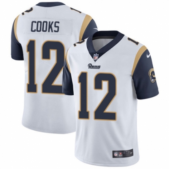 Youth Nike Los Angeles Rams 12 Brandin Cooks White Vapor Untouchable Limited Player NFL Jersey