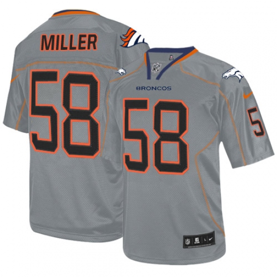 Youth Nike Denver Broncos 58 Von Miller Elite Lights Out Grey NFL Jersey - Click Image to Close