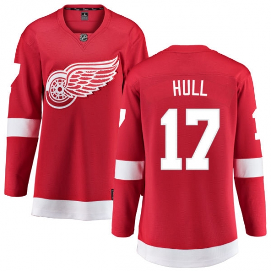 Women's Detroit Red Wings 17 Brett Hull Fanatics Branded Red Home Breakaway NHL Jersey