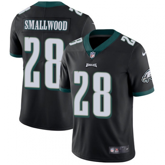 Men's Nike Philadelphia Eagles 28 Wendell Smallwood Black Alternate Vapor Untouchable Limited Player NFL Jersey
